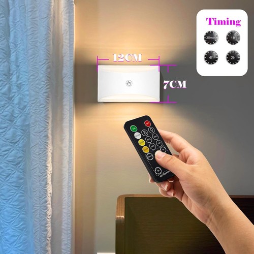 2Pcs Battery Operated Wall Sconces, Wireless Rechargeable LED Wall Light with Up - Picture 3 of 3