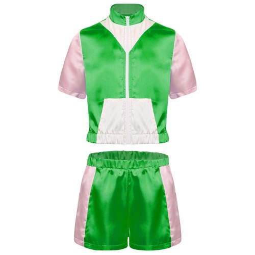 Kids Girls Outfit Shorts Suit Dance Set Hip Hop Activewear Crop Top Costume 80s - Picture 17 of 52