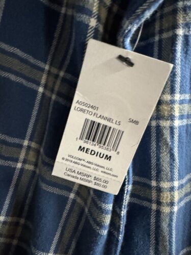 Volcom Men’s Loreto Flannel LS Size Medium Blue - Picture 6 of 7