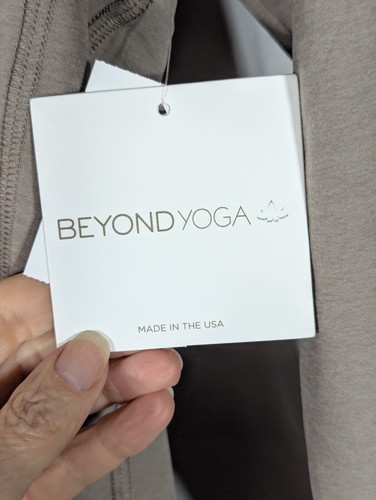 NWT Beyond Yoga Hoodie Jacket Women's Med High Energy Space Dye Oyster Logo - Picture 4 of 11