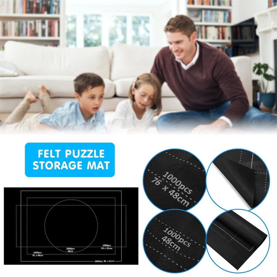Almohadilla de almacenamiento de fieltro enrollable para rompecabezas de hasta 1500 piezas HSL Foto 4 de 4