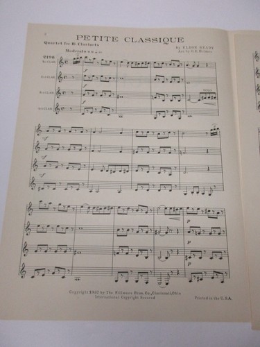 Eldon Ready Petite Classique Quartet for B Flat Clarinet Sheet Music - Picture 7 of 7