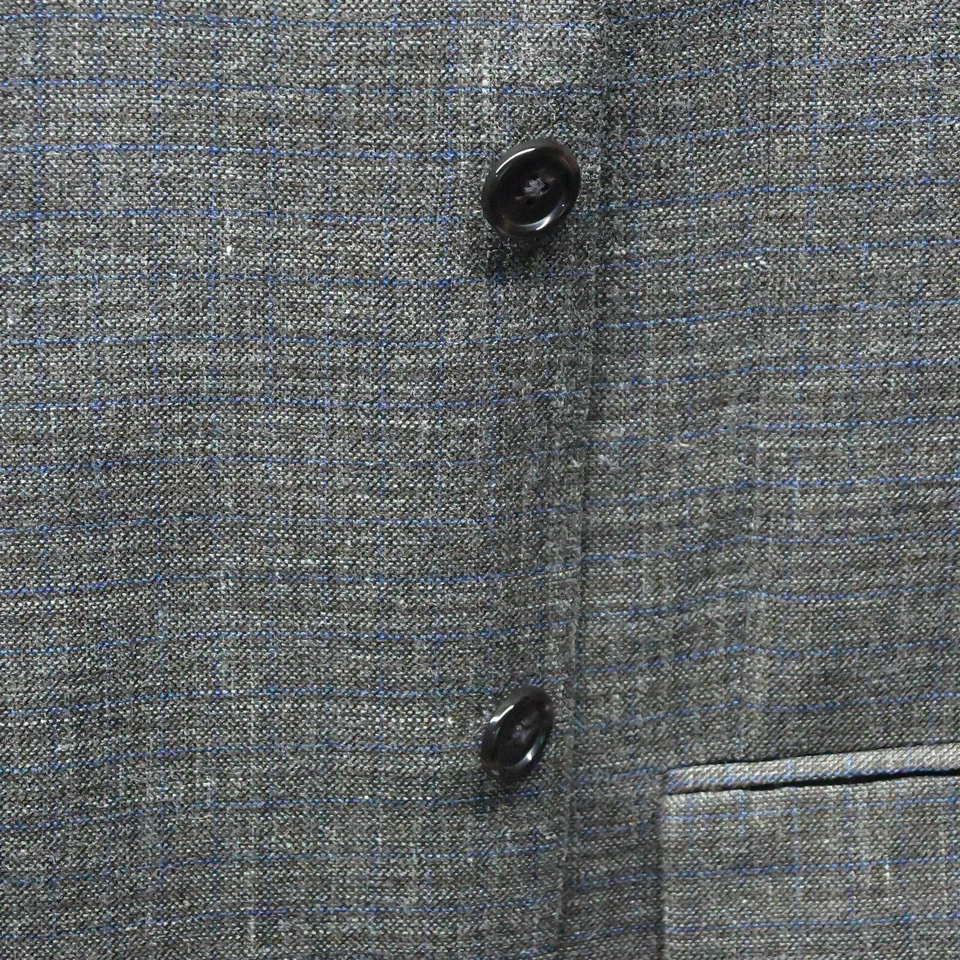 Ralph Lauren 46R Brown Plaid Wool Silk Linen 2 Btn Blazer Sport Coat Jacket - Image 2 of 4