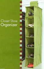 6 Shelf Shoe Organizer 5" x 36"   Hook & Loop Attach to Closet Rod # 01107