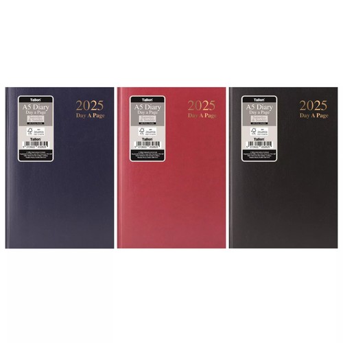 2025 A4 Day to Page Diary Hardback Case bound Year Planner Uk - Picture 10 of 42