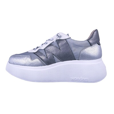 Wonders Zenit: Women's Shoes Silver With Platform Lightweight Leather A-3622