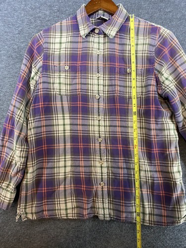 Duluth Trading Co Plaid Flannel Shirt Long Sleeve Women’s Sz Medium Pockets - Picture 12 of 14