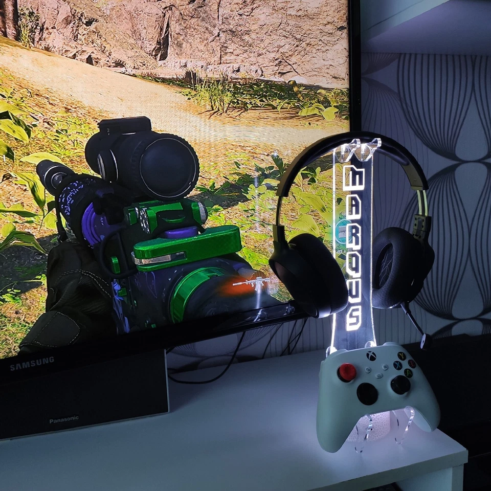 Personalized headphone controller stand gamer tag Led With RGB Gift for Gamer - Image 2 of 4