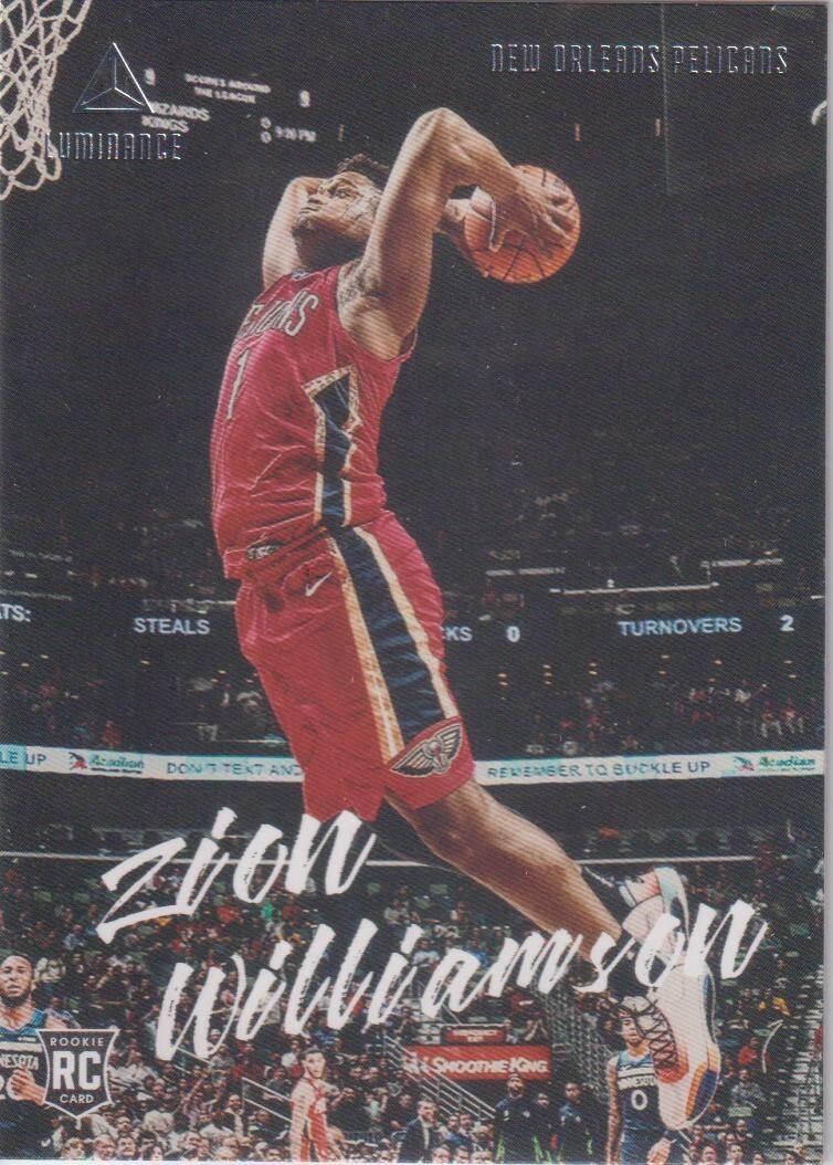 Zion Williamson 2019-20 Panini Chronicles Luminance #143 Rc New Orleans Pelicans