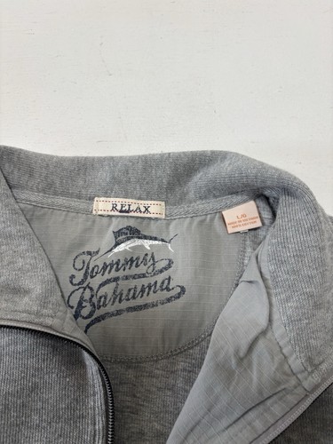 Tommy Bahama Gray Long Sleeve RELAX Lightweight Pullover 1/4 zip L - Picture 4 of 7