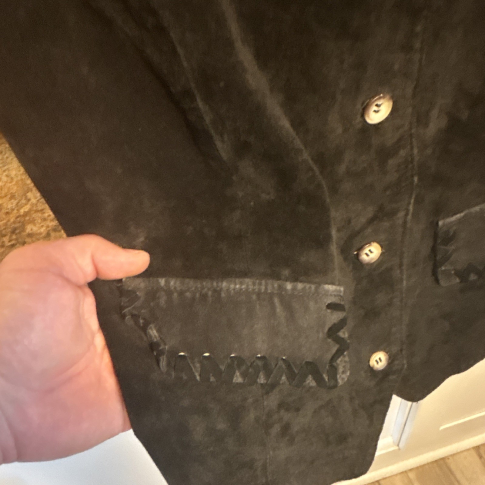 Amanda Smith Women's Black Solid Button Vest Pock… - image 3