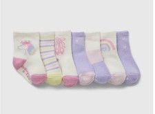 NEW GAP Baby Infant Girl s Multicolor Crew Socks 7-Pack 0-6 Months