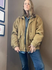 90s Woodsmen Vintage Barn Coat Men’s Large, Flannel Liner and Leather Collar