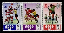 FIJI QEII SG478-480, 1973 rugby union set, NH MINT.