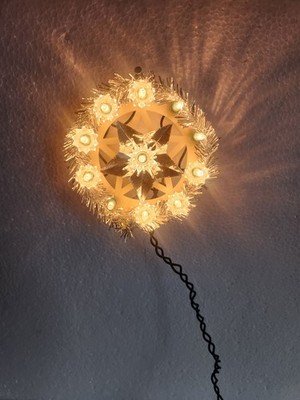 Lighted Silver Star in Ring of Lights Hanging Christmas Decoration 