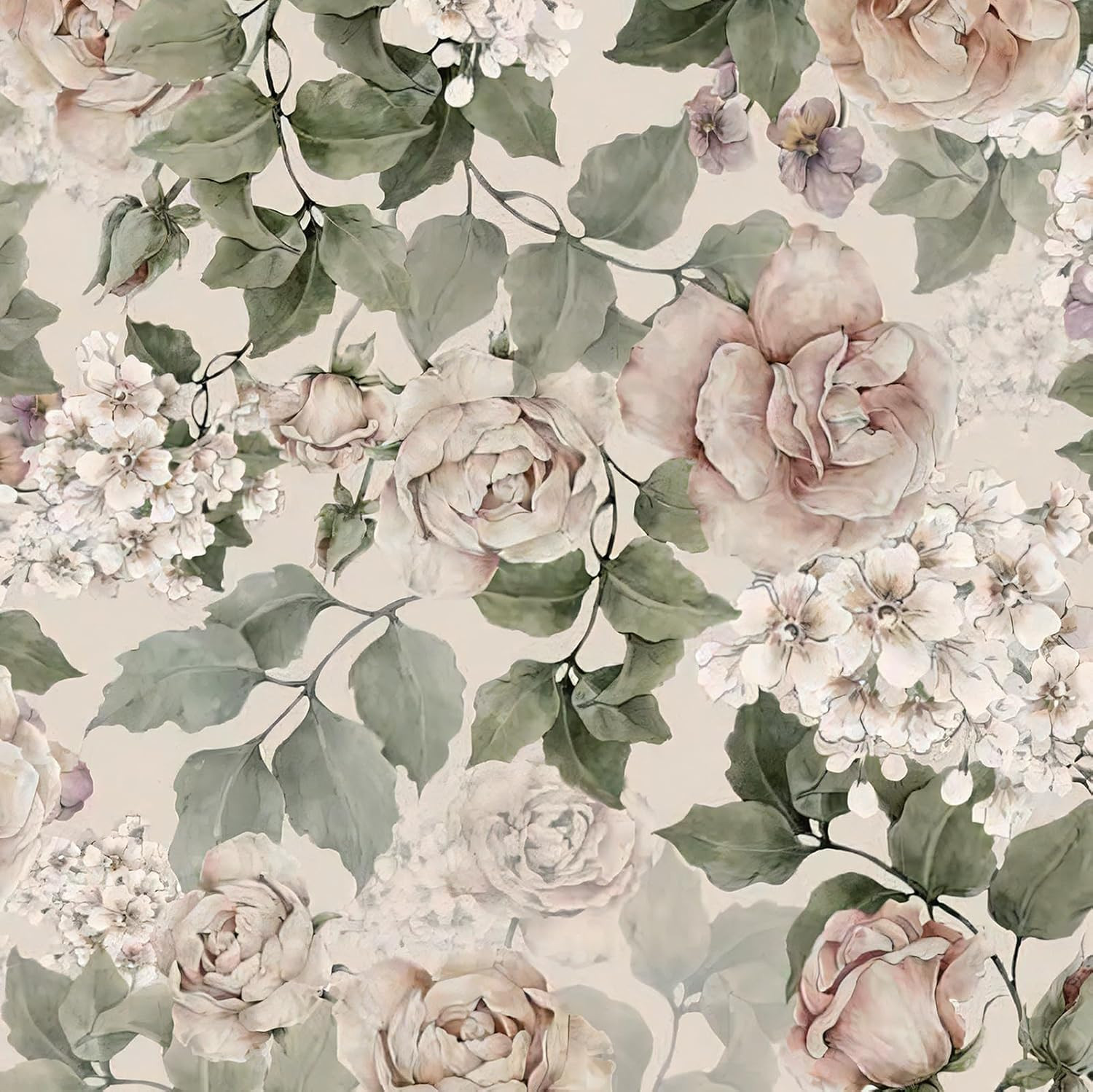Peel and Stick Wallpaper Vintage Floral Contact Paper 17.3