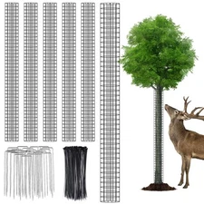 6PCS 48'' Metal Tree Bark Protector Guard, Mesh Tree Trunk Protectors, Tree P...