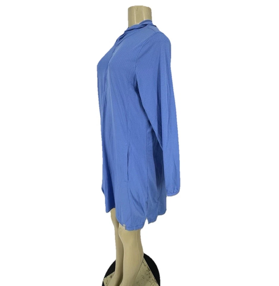 L. L. Bean Mediano Reg Mujeres Manga Larga Traje de Baño Cubierta Vestido Con Capucha Azul K4-2 Foto 2 de 4