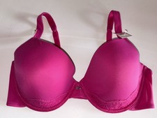 Vassarette Vintage Fuchsia Ultra Soft Nylon 38 D Bra Light Padding