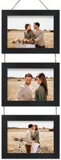 5x7 Wall Hanging Picture Frames Collage with 3 Opening Black Frames 5x7