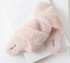 Splendid Women's Crisscross Slippers Pink - size S/M bridal bridesmaid gift