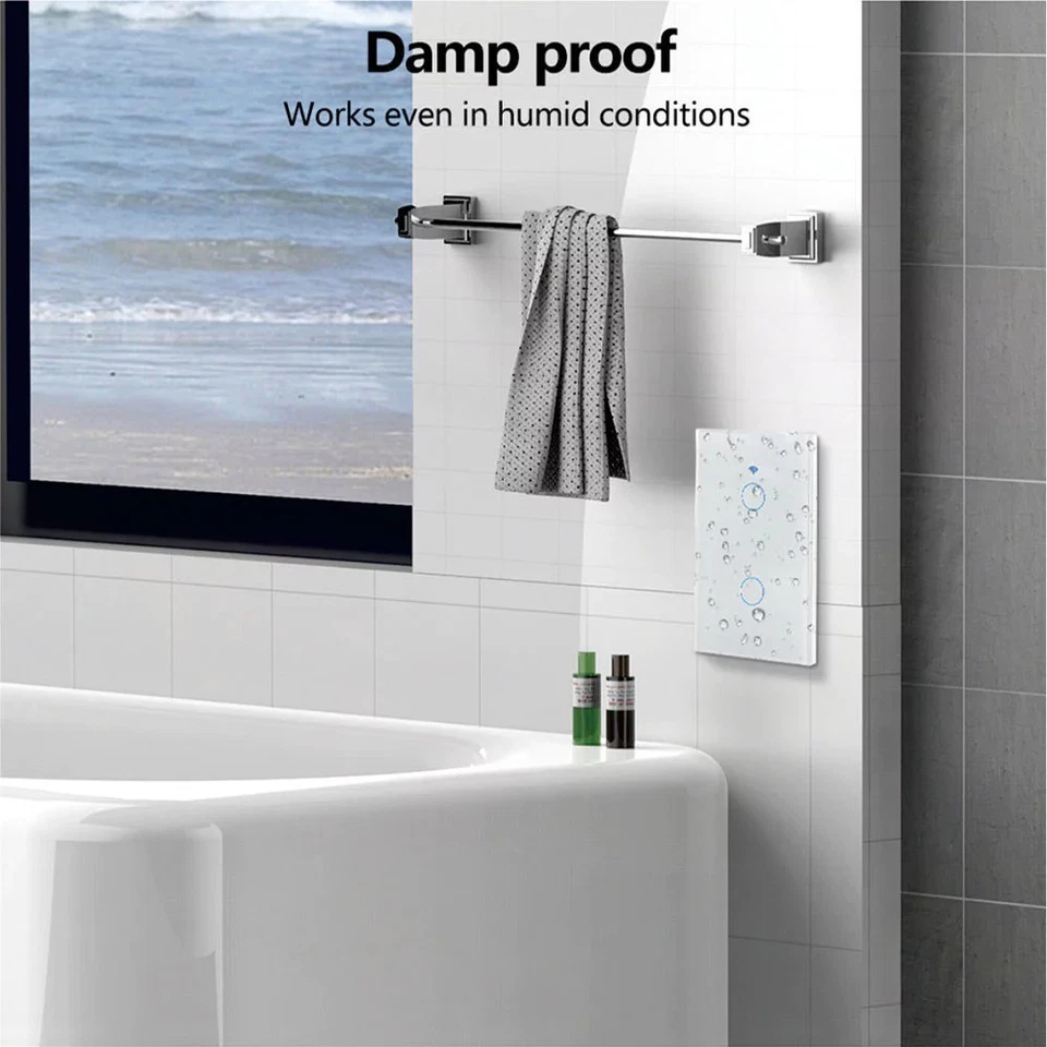 1/2/3/4 Gang WiFi Smart Wall Touch Light Switch For Alexa/Google APP Glass Panel - Image 2 of 4