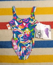 BNWT VTG 80s Gilda Marx USA Lycra Spandex Supplex Multicolor Leotard S