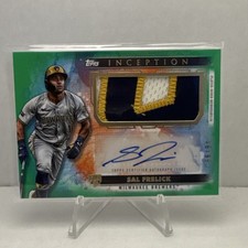 Topps 2024 Inception Sal Frelick Autograph Patch Green /99 Rookie APC-SF Brewers