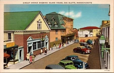 Postcard Circuit Avenue Showing Island House Oak Bluffs Massachusetts Linen
