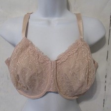Wacoal Bra 38G Beige Tan Lace Full Coverage Convertible J Hook Underwire 855295