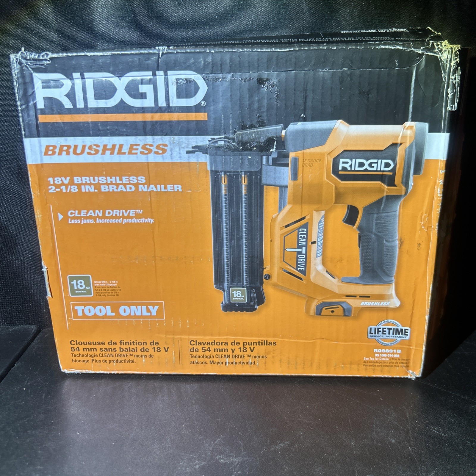 Ridgid R09891B 18V 18 Gauge Brushless 2-1/8&rdquo;Brad Nailer (T