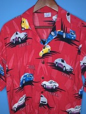 Jackpot Mens Medium Nissan Datsun 300zx 280z Red Short Sleeve Button Up Shirt