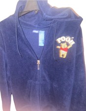 VTG Disney Winnie The Pooh Eeyore Tigger Embroidered Hoodie Sweatshirt Size M