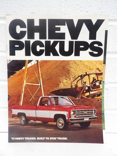 ORIGINAL vintage 1977 CHEVY PICKUPS sale brochure 12 COLOR PAGES many models