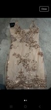 Parisian Peach Pink Sequin Dress size 8. BNWT