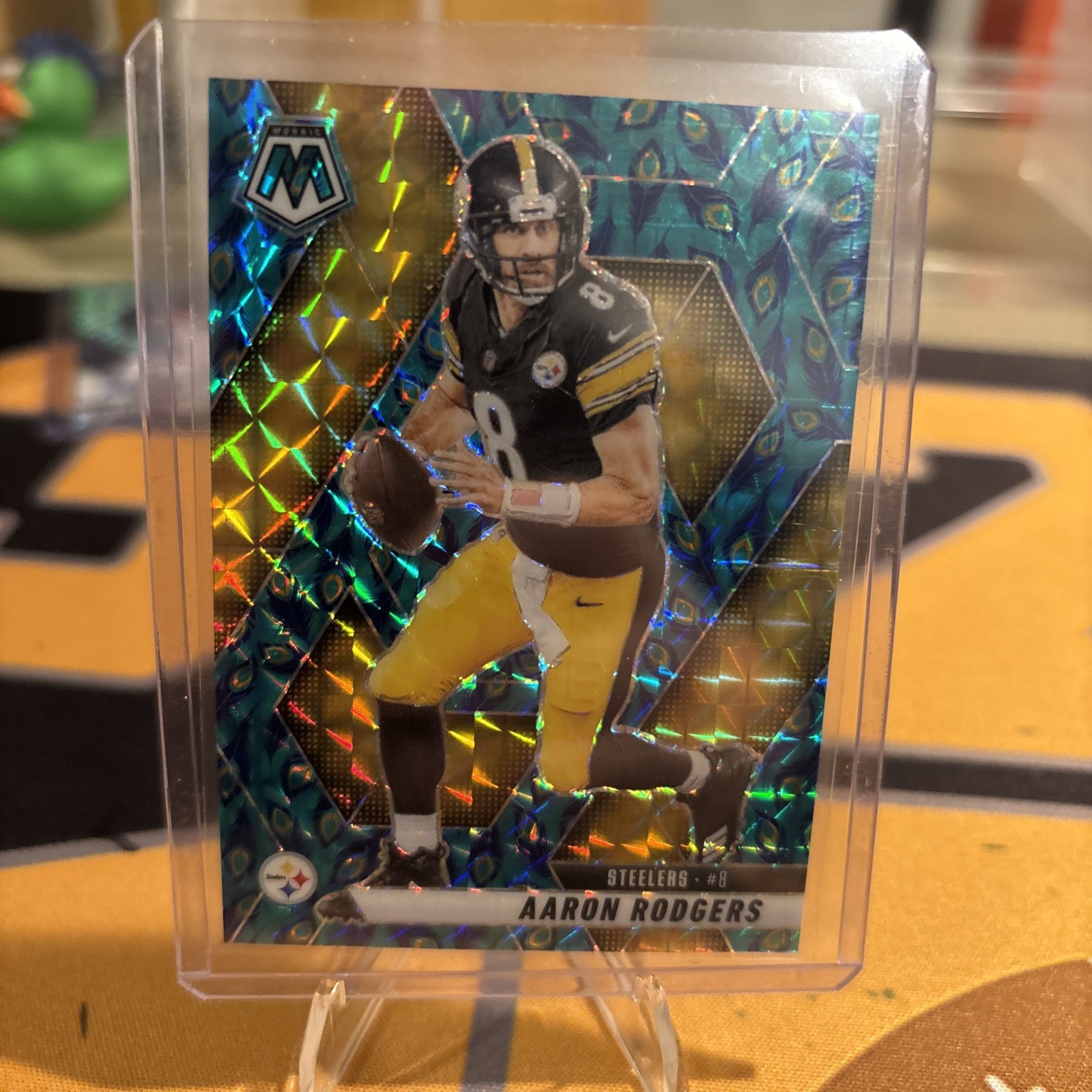 2025 Panini Mosaic Choice Aaron Rodgers Peacock. Rare #243