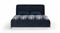 Bett Doppelbett Blau Modern Edel Polsterbett Bettgestell