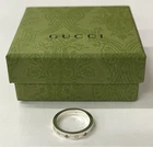 New Gucci GG Bee Engraved Band Ring Sterling Silver 925 Size: 23 ( US 10 1/4)