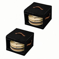 2 Pcs Cowboy Hat Storage Box Hat Boxes Organizer Bag W/ Dustproof Lids Foldable