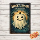 Happy Halloween Pumpkin Wall Art Vintage Tin Metal Sign Decor 8x12