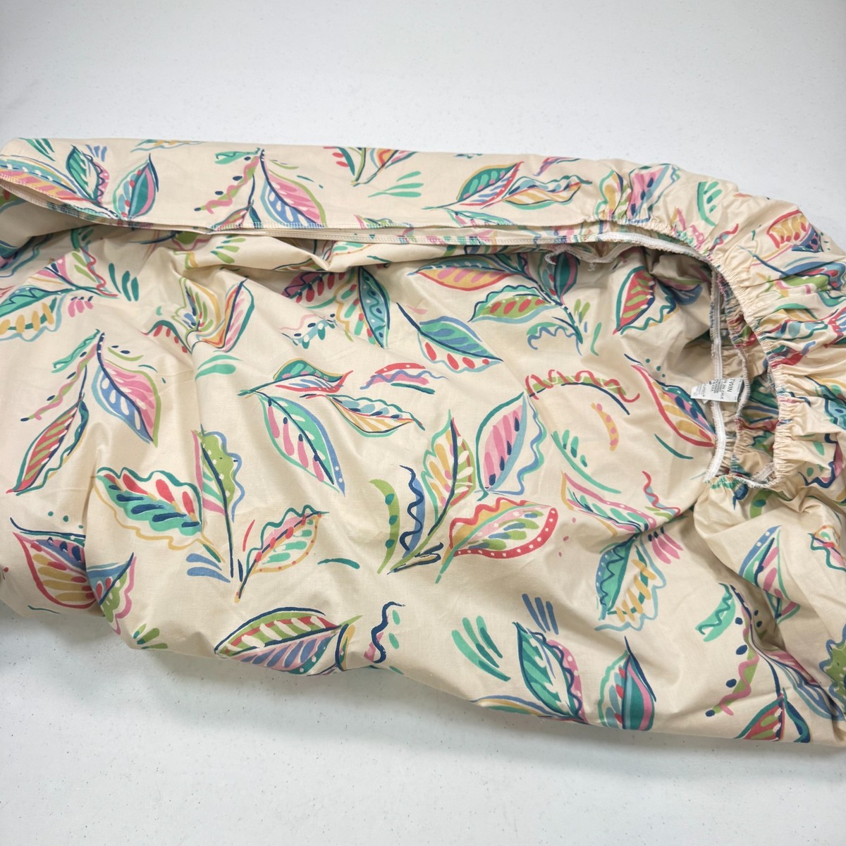 vintage collier campbell fitted sheet twin abstract palm leaves
