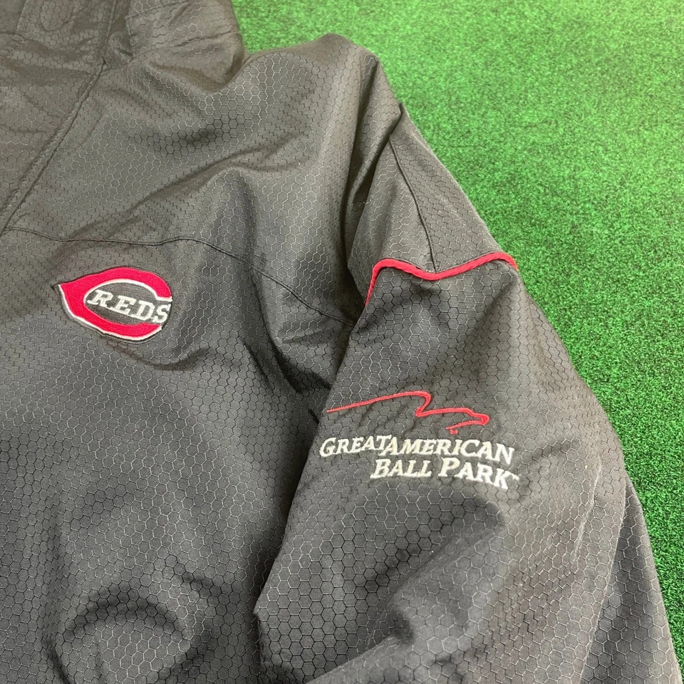 Chaqueta Cincinnati Reds Majestic MLB para hombre talla L negra gran estadio americano Foto 3 de 4