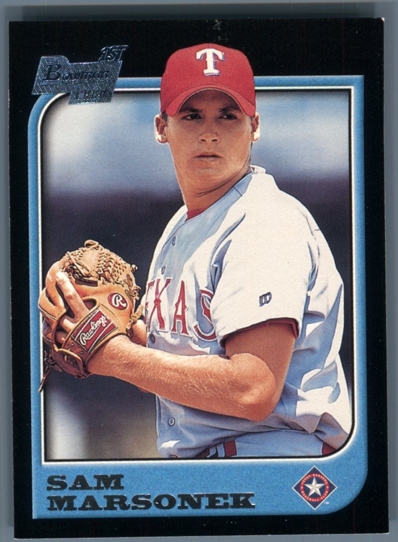 1997 Bowman Texas Rangers Sam Marsonek #305 Bowman's 1st Rookie