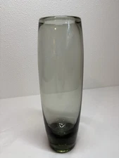 Vintage Per Lutken Holmegaard 1960’s Smokey Gray Signed Vase