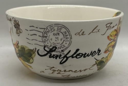 Maxcera Tuscan Sunflower Ceramic Soup Salad Ceral Bowl Hand Painted - Picture 2 of 6