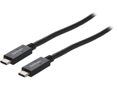 StarTech.com USB31C5C1M 3 ft. Black USB-C Cable with Power Delivery (5A) - USB