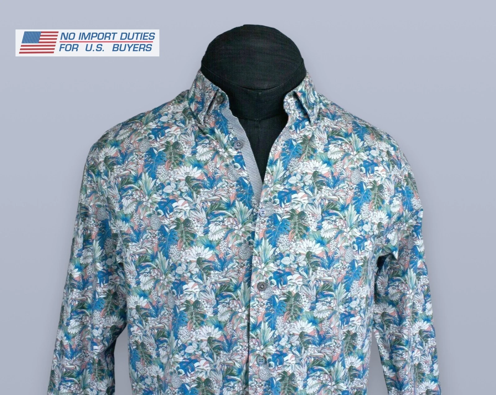 Ted Baker Modern Fit Summer Shirt Multicoloured Floral Long Sleeve Size 16 / L