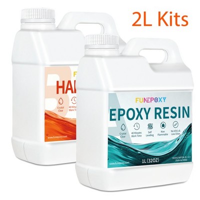 FUNEPOXY 500ml/1L/2L kits Epoxy Resin Kit-Crystal Clear Resins And Hardener Kit
