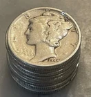 [Lot of 5] Mercury Dimes 1916-1945 90% Silver!  Random Dates.  Set 6