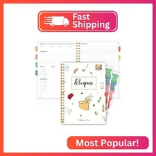 meDolove Recipe Book to Write in Your Own Recipes, Recipe Journal, Blank Cookboo